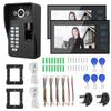 7in Fingerprint RFID Password Video Intercom 2 Monitor Wired Doorbell Access System100-