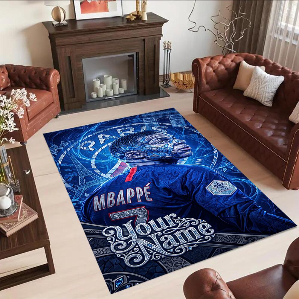 Mbappe Personalized Text Floor Rug Office Rug Perfect For Dormitory Balcony Outdoor Study Room Antislip Carpet Decorate Offices