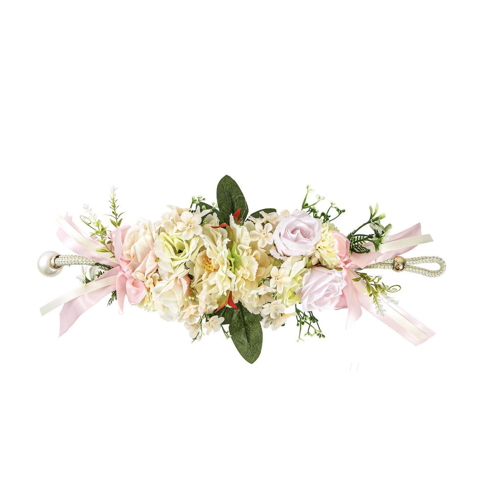 Подхват для штор из ткани с цветочным принтом, подхват с искусственными цветами, держатель для прозрачных штор, свадебный декор, искусственные цветы в лесном стиле.