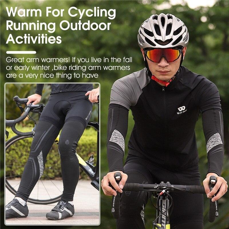 WEST BIKING Thermal Leggings Warm Velvet Leg Sleeves for Running Fitness Sports Gear MTB Road Bicycle Use Autumn Winter plus