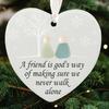 Heart-Shaped Sea Glass Friendship Decor Ceramic Heart Ornament Friendship Keepsake Sea Glass Art Christmas Tree Hanging Ornament for Best Friends