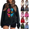 Women's Fashionable Casual Long-Sleeved Round-Neck Printed Pullover Sweatshirt