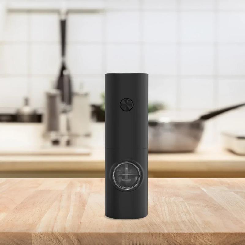 Электрическая мельница для перца и соли в комплекте — питание от батареек, подставка, светодиодная подсветка, регулировка степени помола