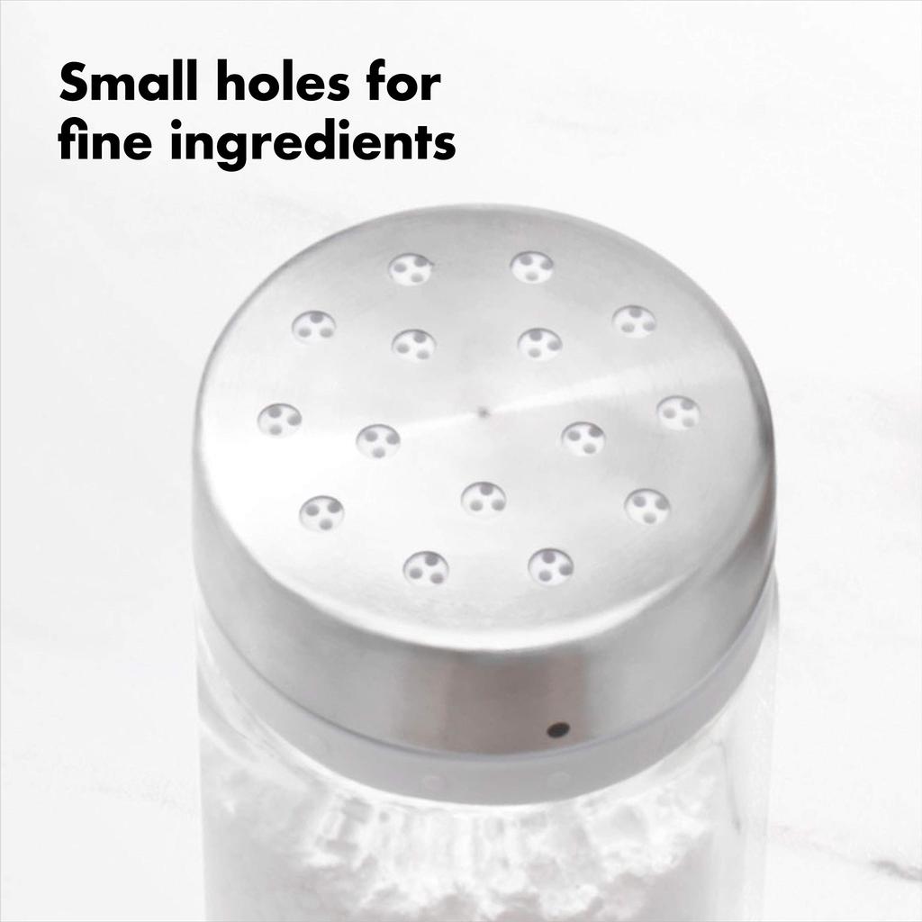 OXO Pop Container Powder for Evenly Sprinkling and Dusting Attaches to the underside of the Accessory Sifter/Shaker Flour, Cornstarch, Flour. lid.
