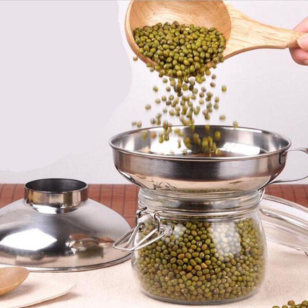 Tool Beans Pickles Kitchen Canning Funnel Wide Mouth Stainless Steel Hopper Filter