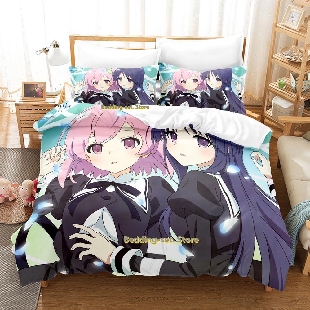 Assault Lily Bouquet Комплект постельного белья Односпальный Полуторный Двуспальный Евро Евро-Макси Размер Постельное белье Взрослый Детская Спальня Трех peças Аниме Простыня Se