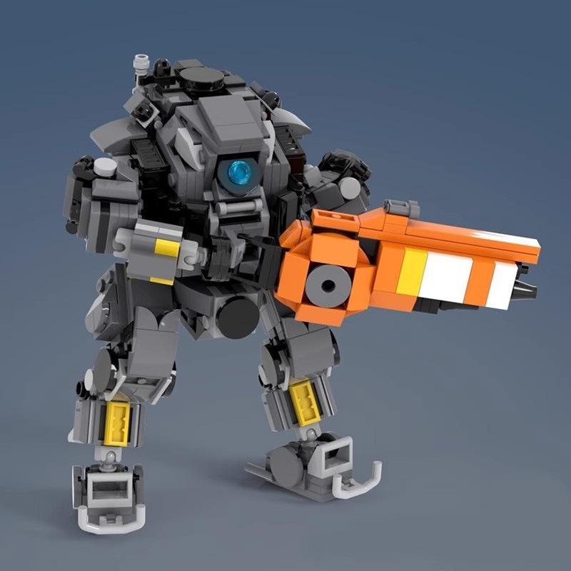 Строительный блок Совместимый Titanfall Q-версия Ион Механическая игрушка Сборка Строительный блок Сборка Робот