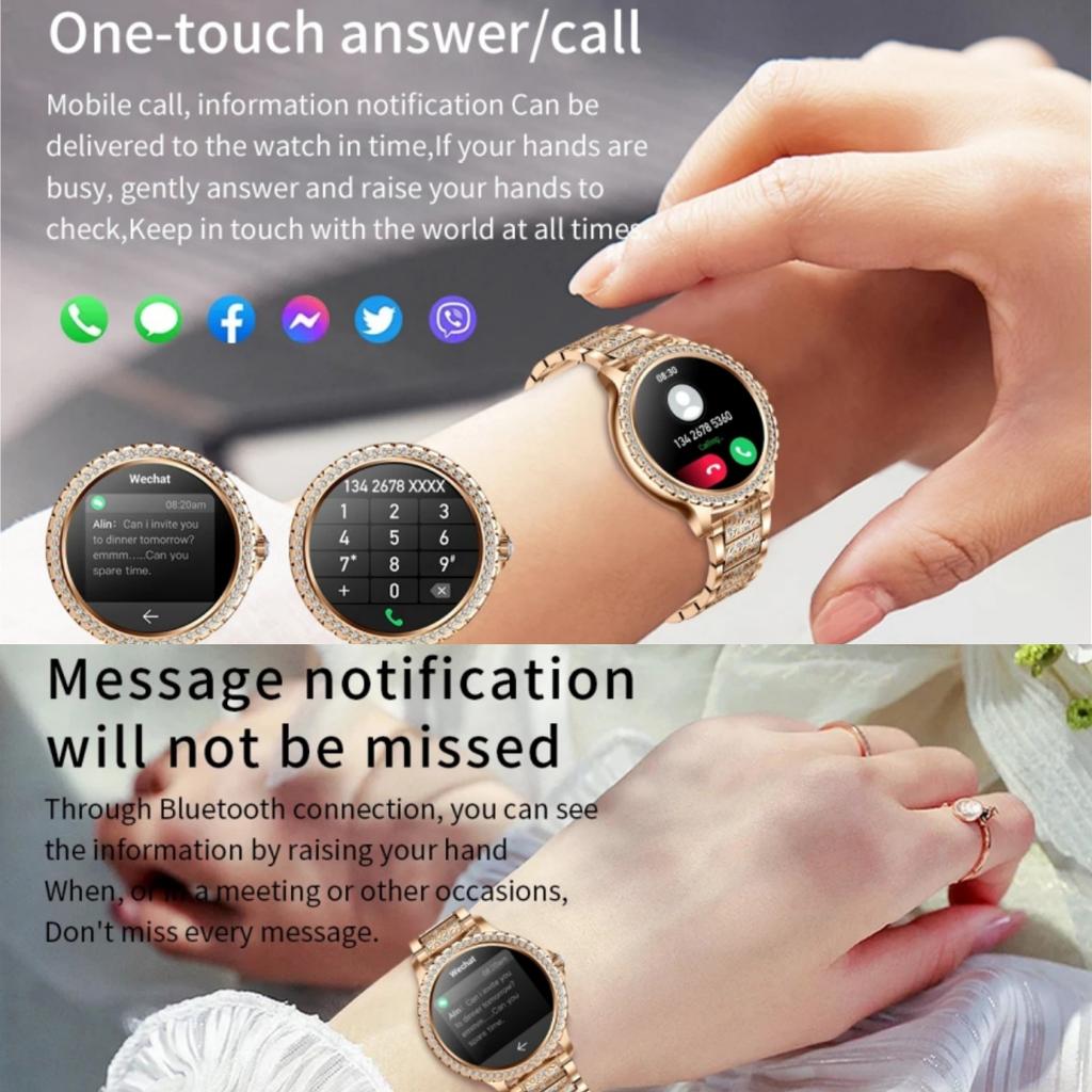 Умные часы для женщин 1,32-дюймовый HD-экран спортивный индивидуальный циферблат голосовой вызов пульсометр умные часы для женщин