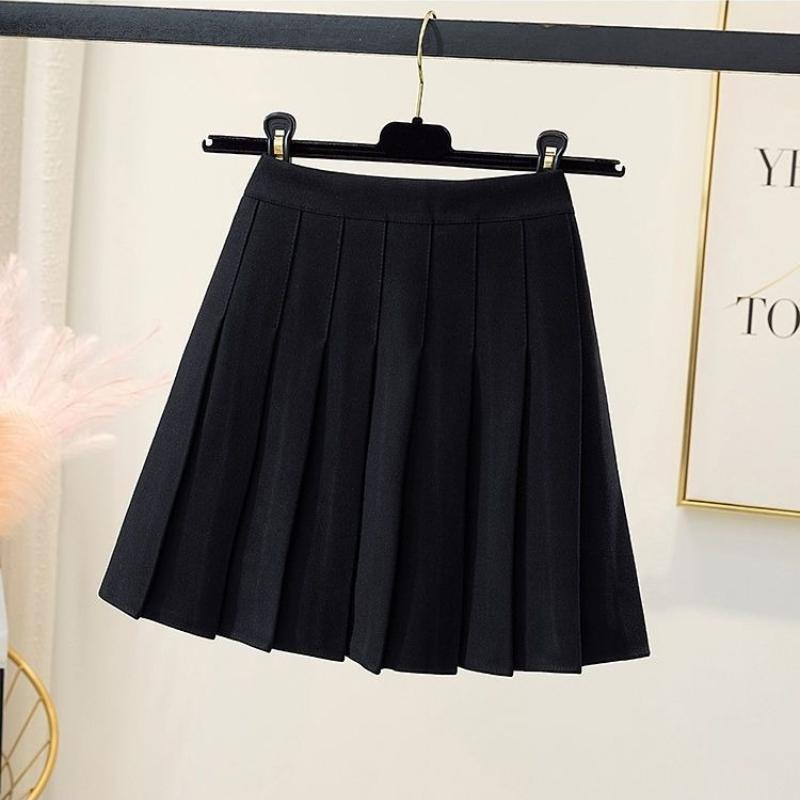 Tweed Plaid High Waist Pleated Skirt Autumn and Winter Skinny A-line Skirt Large Size Autumn and Winter Models