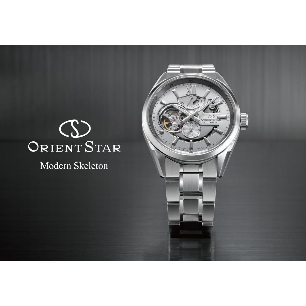 [ORIENT STAR] Мужские автоматические часы - современный дизайн скелетона, серебристый, сделано в Японии, открытое сердце, 2 года гарантии RK-AV0125S