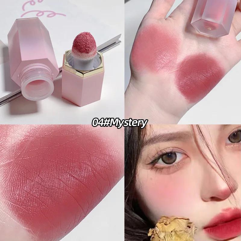 6 Color Liquid Blush Cream Matte Face Smooth Cheek Eye Mousse Blush Highlighter Stick Rouge Waterproof Contour Make Up