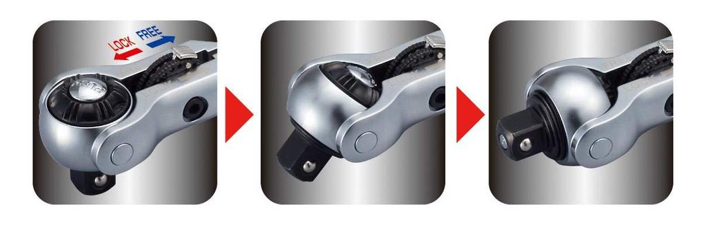 Короткая поворотная рукоятка с храповым механизмом TONE RH3VHS, угол привода (Тип удержания) 9.5mm (3/8")