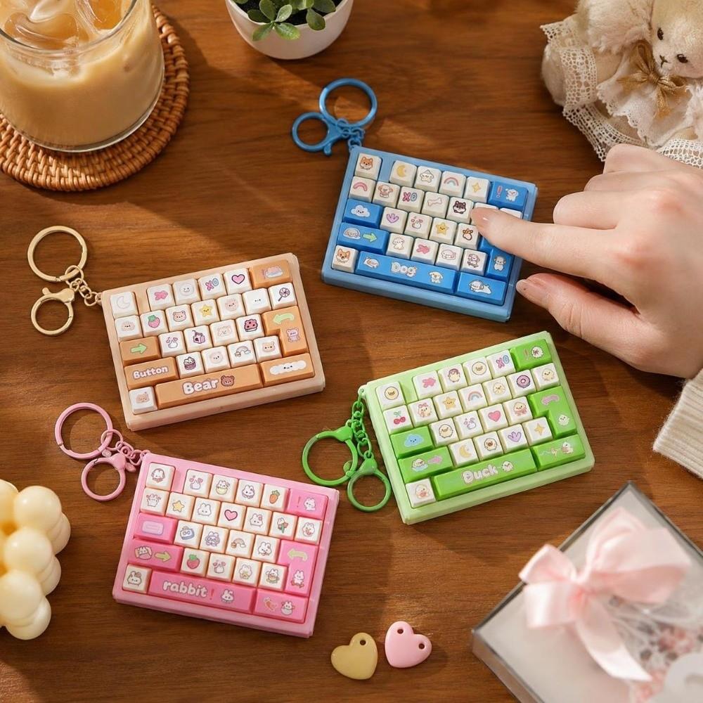 Animals 26 Keys Keyboard Keychain Mini Stress Relief Fidget Toy Office Use