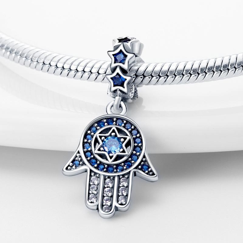 Evil Eye Beaded Bracelet Pendant with Zircon Blue Eye Bead Accessories Stylish Versatile Combination
