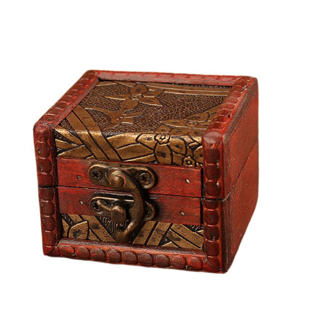 Ретро Деревянный Ящик для Хранения Коричневый Сундук с Сокровищами Модный Винтажный Мини-Ящик Подарок