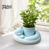 Mini Flower Pot Decor 3D Printed Succulents Planter, Creative with Artistic Sculptural Design, Desktop Plant Small Desk for Office Bedroom Shelf, Gift