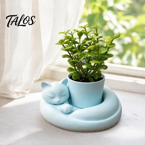 Mini Flower Pot Decor 3D Printed Succulents Planter, Creative with Artistic Sculptural Design, Desktop Plant Small Desk for Office Bedroom Shelf, Gift