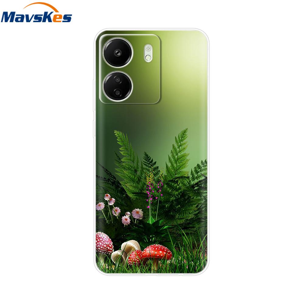 For Xiaomi Redmi 13C 4G Case New Painted Silicone Back Cover For Redmi 13C Soft Clear TPU Phone Case For Redmi 13C 5G Redmi13C