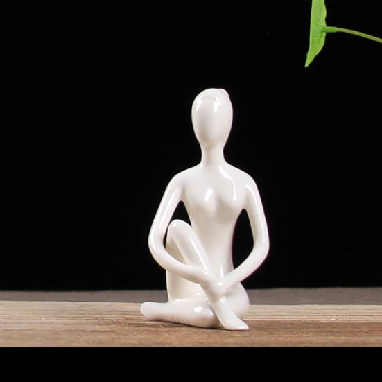 Творческая статуя йоги Экологичная керамическая гладкая поверхность