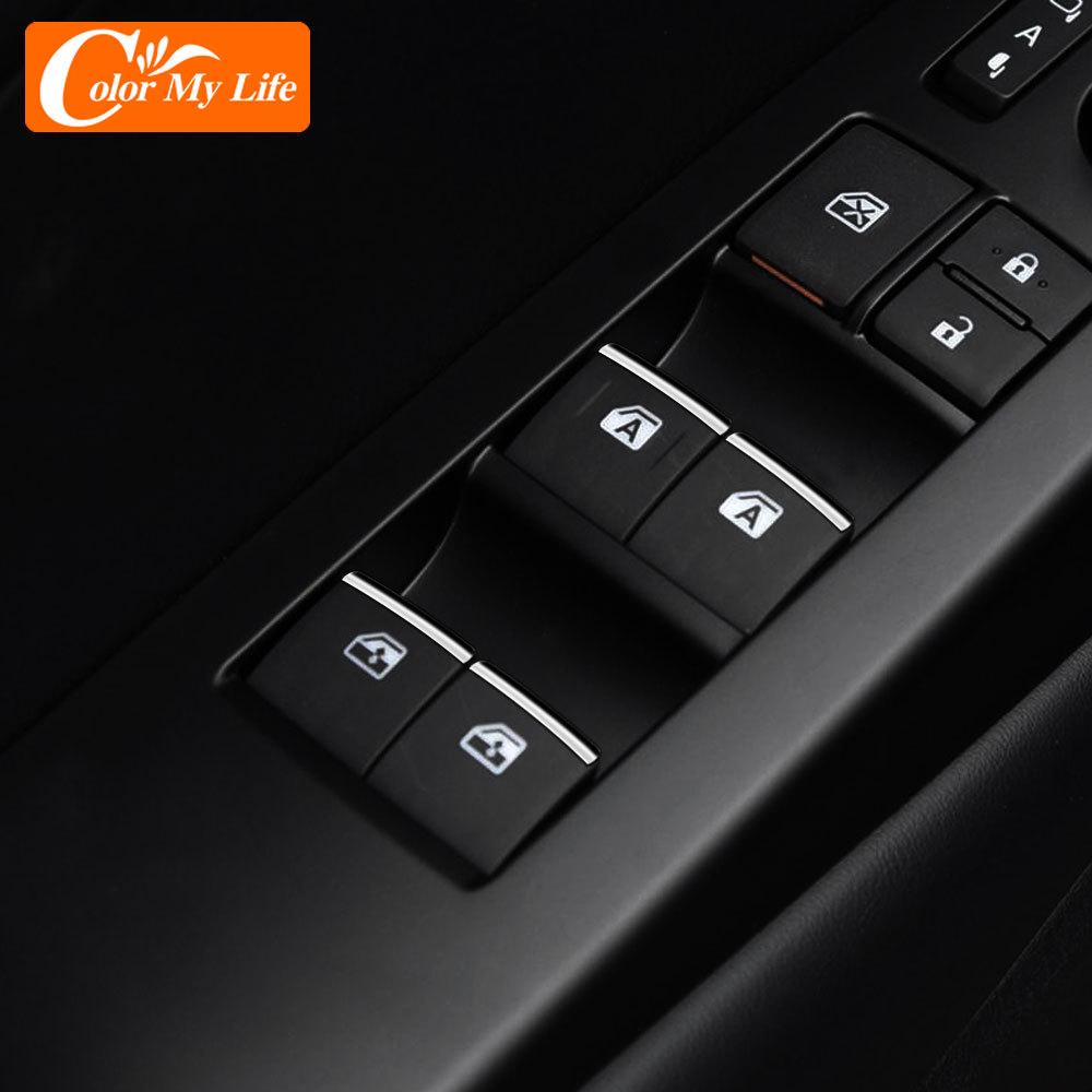 Color My Life ABS Chrome Interior for Lexus CT200H ES300H 7Pcs/Set Windows Lifter Switch Button Decoration Trim