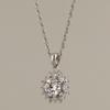 ozel Silver925 Moissanite 1CT Halo Setting Necklace PS150N