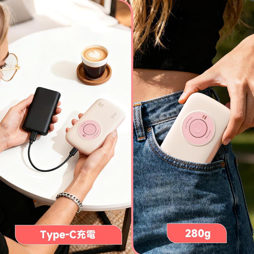 Мини-фотопринтер HPRT CP2100 - Милый портативный фотопринтер Bluetooth, перезаряжаемый по USB, совместимый с фото AR, водонепроницаемый, пылезащищенный, устойчивый к отпечаткам пальцев