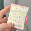 Bunny Flower Cute Candy Wavy Rabbit Round Keychain Wireless Bluetooth Earphone Charging Box For Apple Airpod Pro 2 2nd1 3 Cover