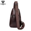 Humerpaul Мужская нагрудная сумка из натуральной кожи, большая вместительная сумка для мобильного телефона, сумка-мессенджер