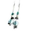 [B8542] - Turquoise Gray 'Calcutta' Earrings