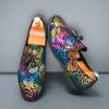 Colorful Luxury Men's Party Shoes Slip-on Leather Loafers Prom Dress Shoes Outdoor Driving Shoes Shoes Flower Printed Tassel