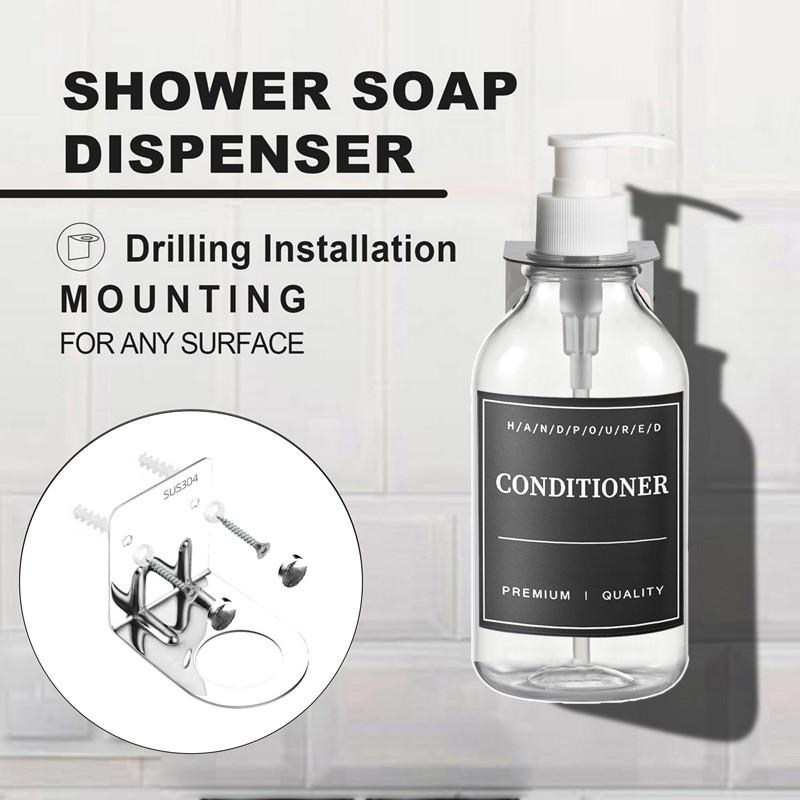 500 мл прозрачный флакон для лосьона многоразовый флакон с этикетками с настенными кронштейнами для флакона лосьона шампунь кондиционер