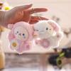 Cute Plush Animal Keychain Fluffy Sheep Pig Dog Monkey Rabbit Soft Bag Charm