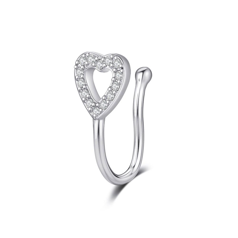 Зажим для носа из циркона из нержавеющей стали с аксессуаром для пирсинга носа