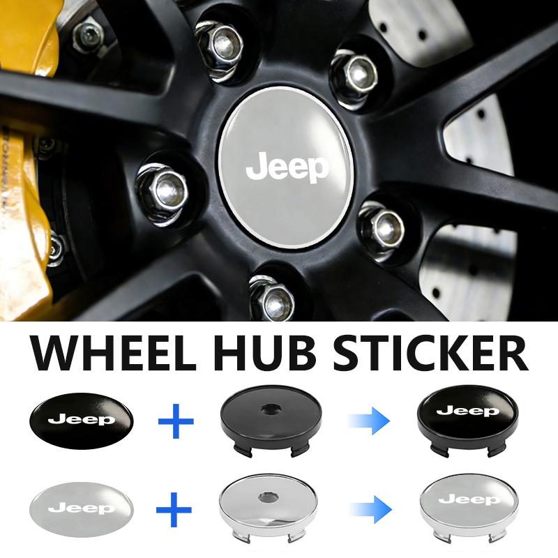 For Jeep 4pcs Car Wheel Hub Protective Cover Universal Anti-Dust Center Cap Cherokee Wrangler JK Gladiator Compass Renegade AKO1