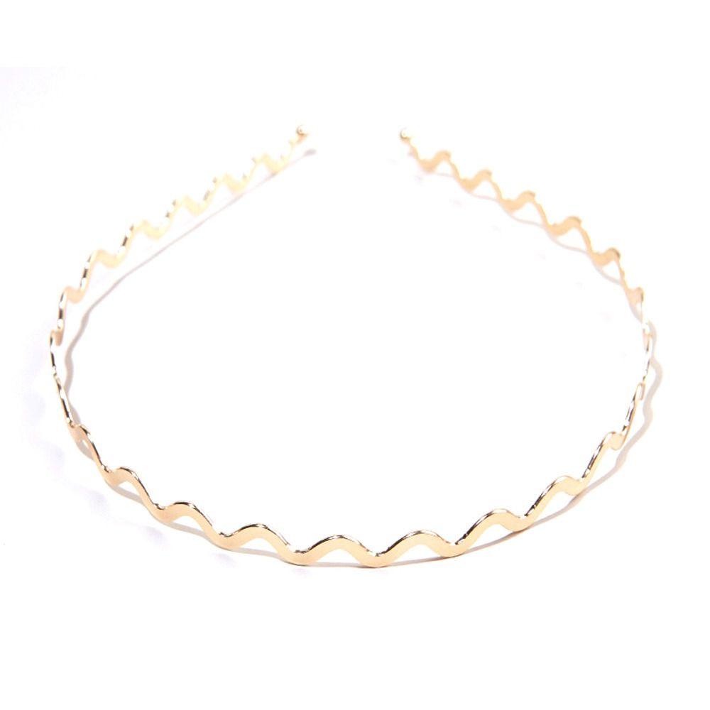 Модные тонкие ленты для волос, укладка челки, обручи для волос для девочек, повязка на голову с металлическими волнами