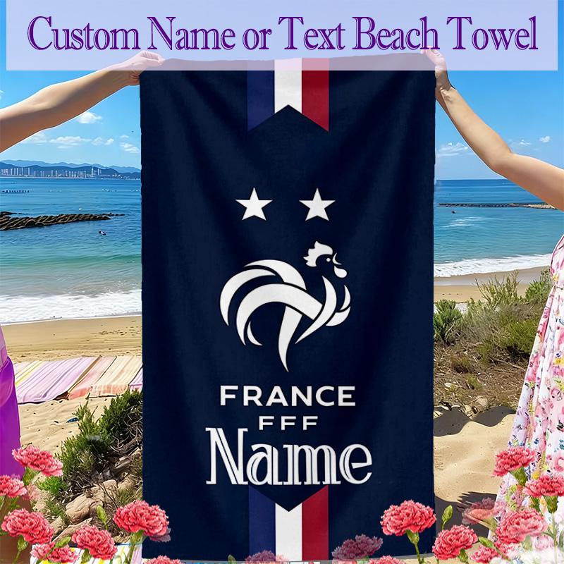 1pc France national football team (3) Beach Towel Ideal Birthday Gift For Family, A Vibrant Beach Towel Suitable for Outdoor Activities