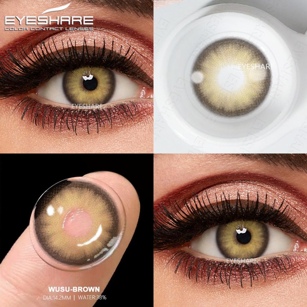 Eyeshare 2 шт = 1 пара цветных контактных линз для глаз, голубые цветные линзы, красные линзы, натуральные линзы на год 14,2 мм