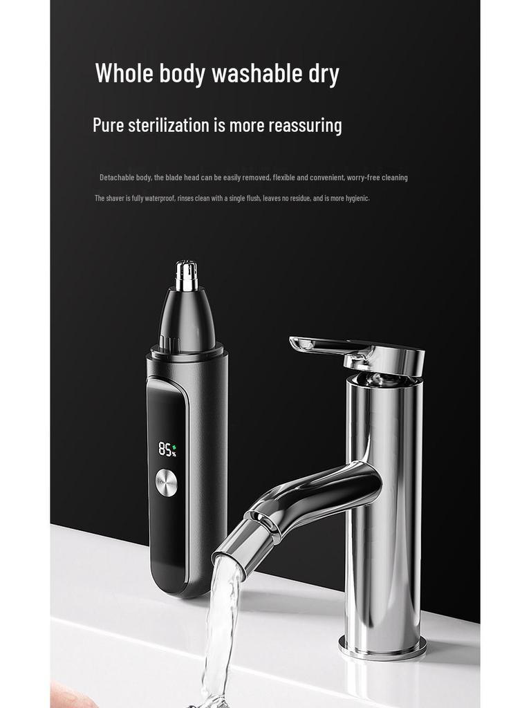 Men's Rechargeable Electric Nose Hair Trimmer & Shaver