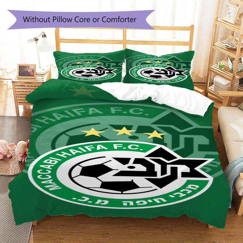 Haifa FC Pattern Bedding Set Quilt Cover Pillowcase Home Decor Gift (1 * duvet cover + 2 * pillowcase, without core)