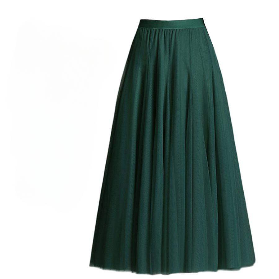 Женская юбка, длинная юбка-качели, тонкая юбка феи с высокой талией до середины тела, танцевальная сетчатая юбка