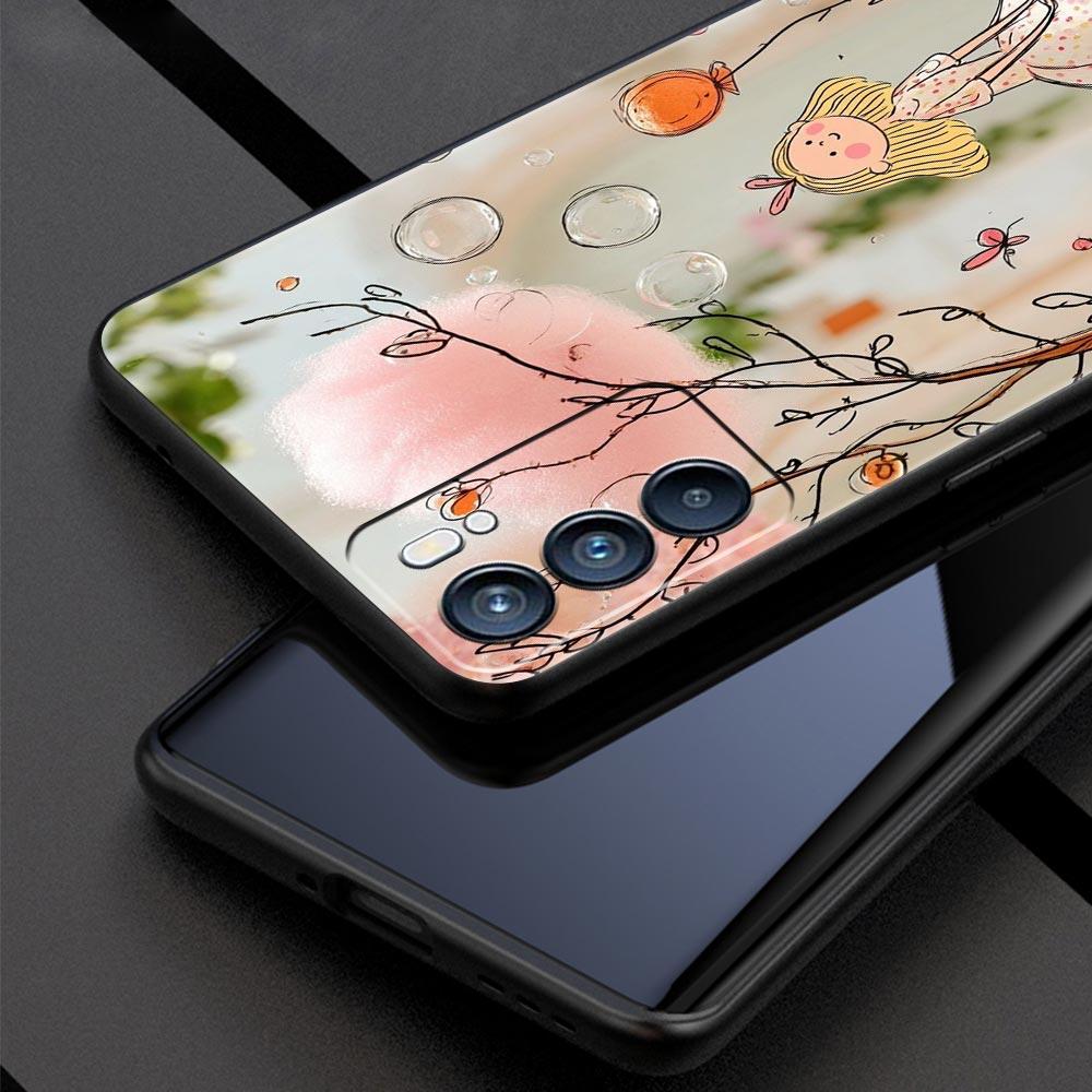 Мультяшный чехол для телефона с девочкой для Oppo A17 A31 A54 A57 A78 A79 A98 Find X5 X6 Reno 6 7 8 10 11 12 13 F Pro 5G Мягкий ТПУ чехол Funda Сумка