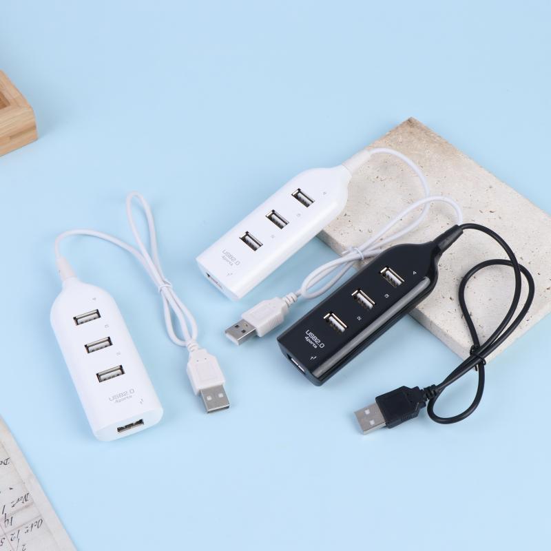 4-портовый USB 2.0 концентратор-разветвитель, драйверы не требуются, высокоскоростной адаптер для передачи данных, 1/2/3 шт. для ПК, ноутбука, домашнего использования