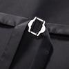 Men Suit Waistcoat Lapel Sleeveless Single Breasted Business Suit Vest Solid Color Slanted Hem 3D Pockets Chain Decoration Waistcoat
