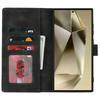 For Samsung Galaxy S24 Ultra Wallet Case Double Folded Edge Skin Touch PU Leather Flip Phone Cover