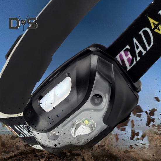 Налобный фонарь с датчиком наружного освещения и регулируемым оголовьем, супер яркий, водонепроницаемый, перезаряжаемый через USB, легкий светодиодный налобный фонарь для ночной рыбалки и бега