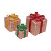 3 шт. Рождественские светящиеся подарочные коробки, украшение для магазина, фестивальный камин
