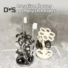 Toothbrush Holder Storage Stand High Stability Easy To Clean Compact Size Flower Shape Ceramic Storage Rack Multifunctional Toothbrush Holder
