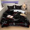 3pcs Anime Cartoon Design Anchor Pattern Bedding Set with One Quilt Cover and Two Pillowcases (No Core) - Home Decor, Festival Gift, Polyester Fabric,