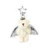 Angel Bear Keychain Cute Stuffed Animals Keyring Hanging Ornament Backpack Handbag Charm Pendant Gift for Girls Women
