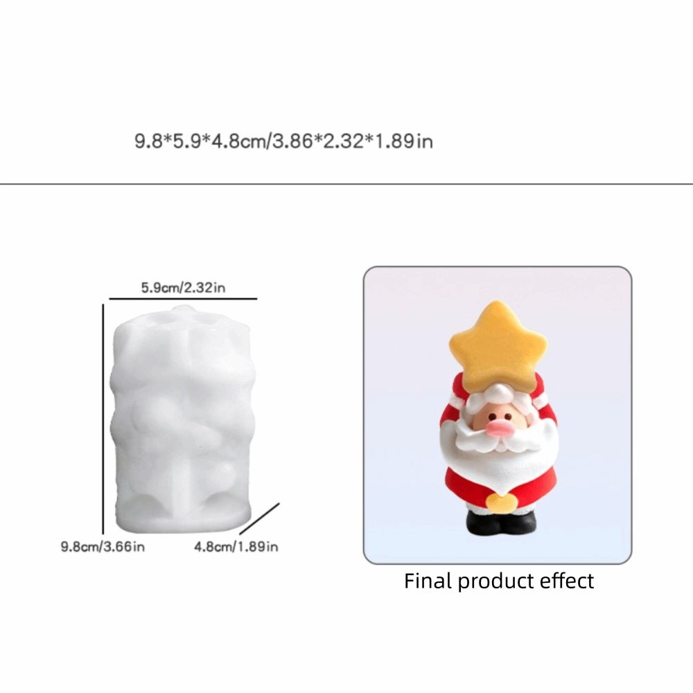 3D Bearded Santa Claus Silicone Chocolate Mold Opened Top Baking Mold  Holiday Tabletop Display